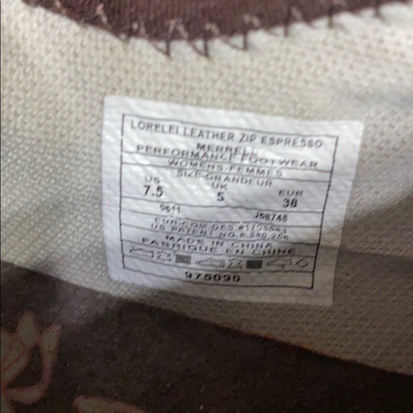 Merrell Lorelei leather zip espresso shoe … - Picture 3 of 10